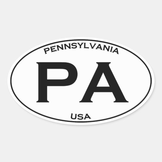 PA - Pennsylvania Verenigde Staten Oval Logo Ovale Sticker (Voorkant)