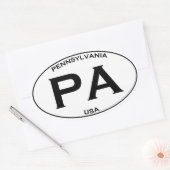 PA - Pennsylvania Verenigde Staten Oval Logo Ovale Sticker (Envelop)