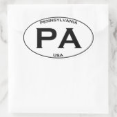 PA - Pennsylvania Verenigde Staten Oval Logo Ovale Sticker (Tas)
