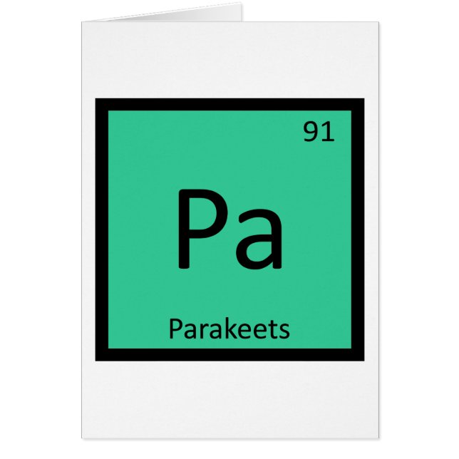 Pa - Periodiek tabelsymbool Parakeets Chemie (Voorkant)