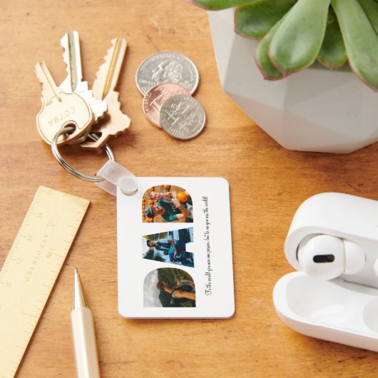 Pa Photo Collage Sleutelhanger voor Vaderdag (Bureau)