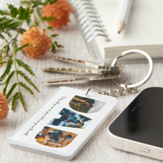 Pa Photo Collage Sleutelhanger voor Vaderdag (Voorkant Rechts)