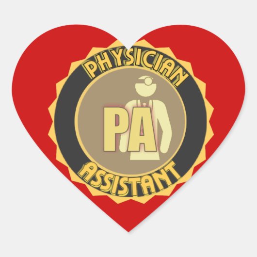 PA PHYSICIAN ASSISTANT LOGO HART STICKER (Voorkant)