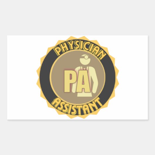 PA PHYSICIAN ASSISTANT LOGO RECHTHOEKIGE STICKER (Voorkant)