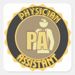PA PHYSICIAN ASSISTANT LOGO VIERKANTE STICKER