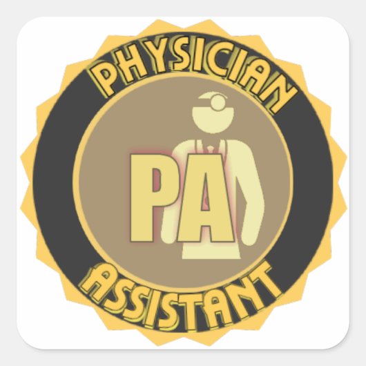 PA PHYSICIAN ASSISTANT LOGO VIERKANTE STICKER (Voorkant)