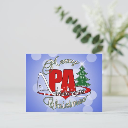 PA PHYSICIAN ASSISTANT MERRY CHRISTMAS FEESTDAGENKAART (Staand voorkant)