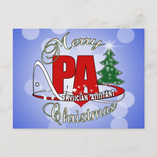 PA PHYSICIAN ASSISTANT MERRY CHRISTMAS FEESTDAGENKAART (Voorkant)