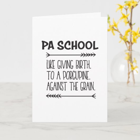 PA Physician Assistant Student PA School Grappig Kaart (Gele Bloem)