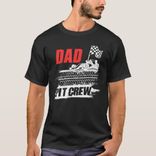 Pa Pit Crew Auto Racing Geruite Vlag Racer Party T-shirt