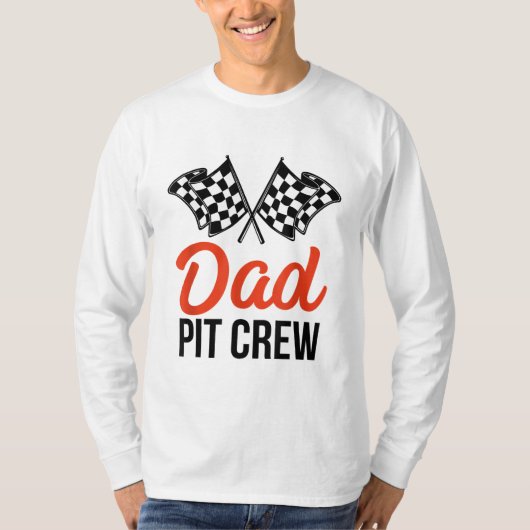 Pa Pit Crew Grappig Hosting Auto Race Verjaardagsf T-shirt (Voorkant)