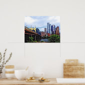 PA - Pittsburgh Skyline van Smithfield St Bridge Poster (Keuken)