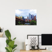 PA - Pittsburgh Skyline van Smithfield St Bridge Poster (Thuiskantoor)