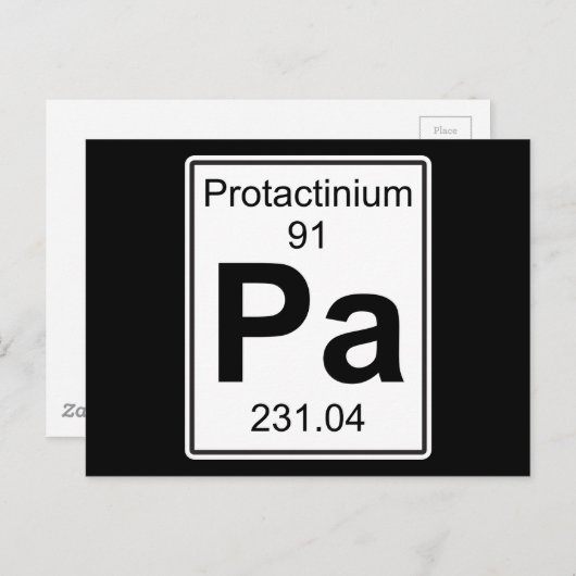Pa - Protactinium Briefkaart (Voorkant / Achterkant)