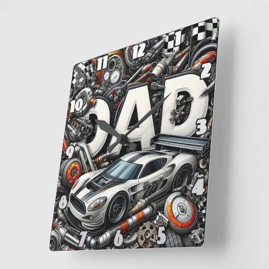 Pa: Racen, Auto's, Mechanic's Dream Vierkante Klok (Hoek)