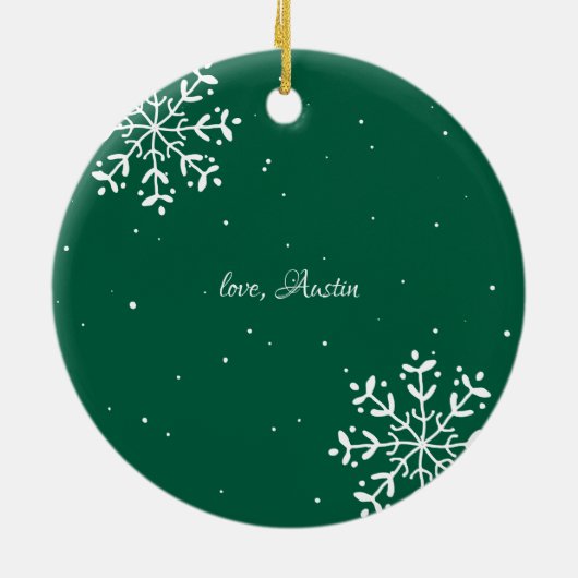 pa | Sentimentele foto KeepSake Kerstmis Keramisch Ornament (Achterkant)