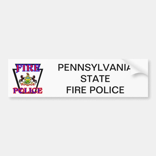 PA STATE FIRE POLICE BUMPERSTICKER (Voorkant)