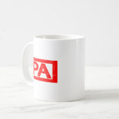 Pa stempel koffiemok (Voorkant links)