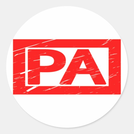 Pa stempel ronde sticker (Voorkant)