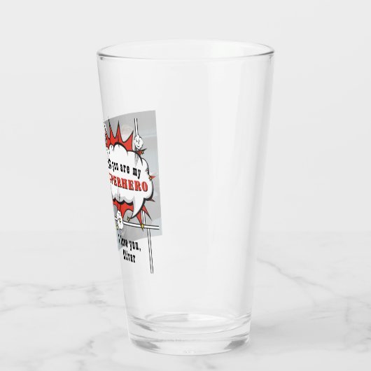 Pa Superhero Comic Speech Cloud Foto Glas (Links)