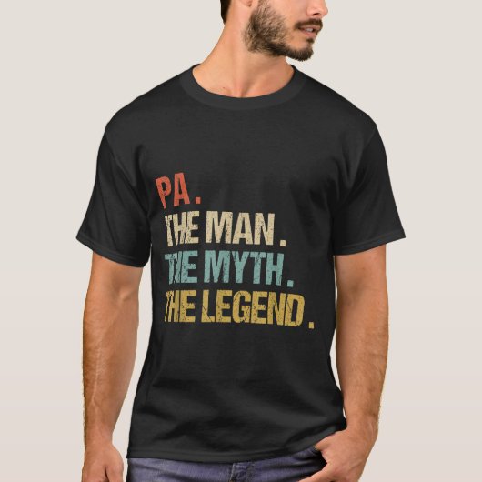 Pa The Man Myth Legend Shirt Funny Father Dad Chri (Voorkant)