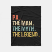 Pa The Man Myth Legend Shirt Funny Father Dad Chri Fleece Deken (Voorkant)