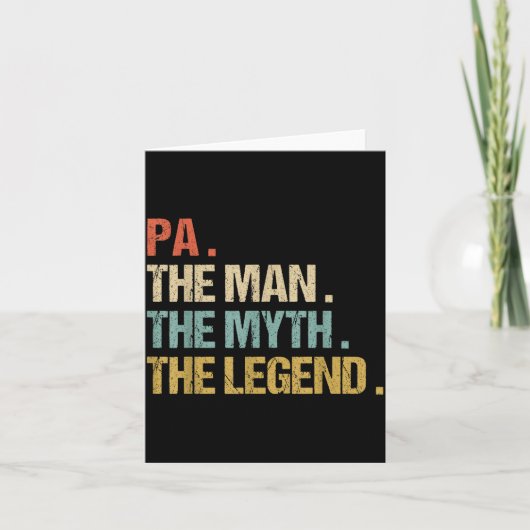 Pa The Man Myth Legend Shirt Funny Father Dad Chri Kaart (Voorkant)