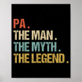 Pa The Man Myth Legend Shirt Funny Father Dad Chri Poster (Voorkant)