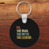 Pa The Man Myth Legend Shirt Funny Father Dad Chri Sleutelhanger (Voorkant)