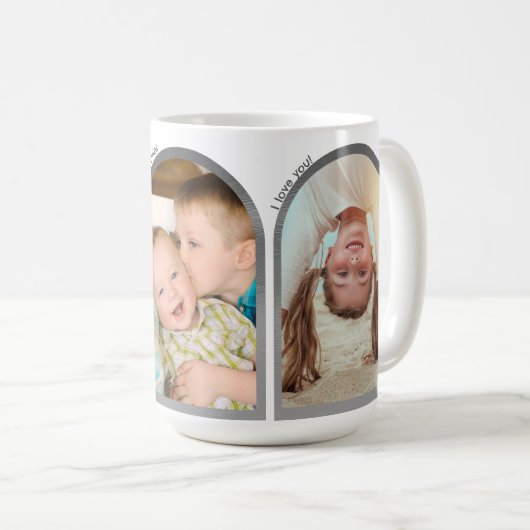 pa | Vaderdag Foto collage & tekst Moderne Arch Koffiemok (Voorkant rechts)