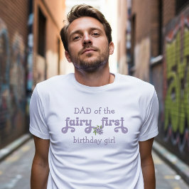 Pa van de Paarse Fee Eerste Bes Verjaardag T-shirt