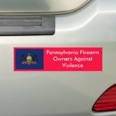 PA Vuurwapeneigenaars tegen VIolentie Bumpersticker (Op auto)