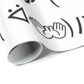 Paa Emoticon (ᐛ 👐)パ die zich bij de Japanse Kaomo Cadeaupapier (Rol Hoek)