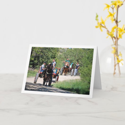 Paaardenkarren in het park kaart (Gele Bloem)