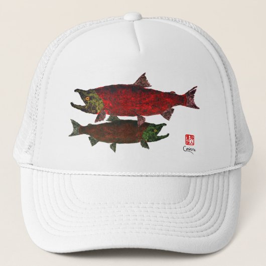 Paaiende zalm - Trucker Hat Trucker Pet (Voorkant)