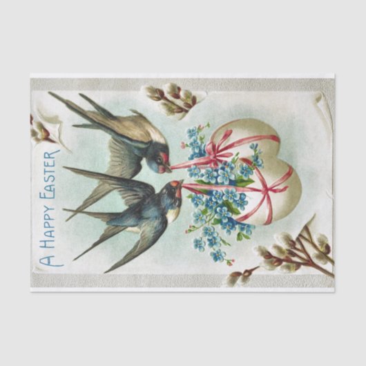  paaivogels vliegen in met bloemen bedekte eieren tissuepapier (Voorkant)