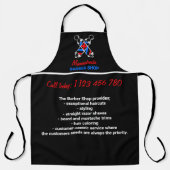 Paal Logo Zwart Rood Navy Kapper Schort (Voorkant)
