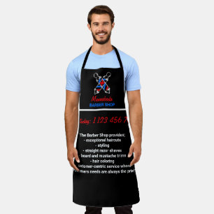 Paal Logo Zwart Rood Navy Kapper Schort
