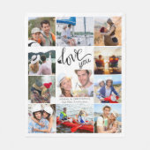 Paar 11 Fotocollage Love You Script Heart Fleece Deken (Voorkant)
