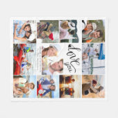Paar 11 Fotocollage Love You Script Heart Fleece Deken (Voorkant (Horizontaal))