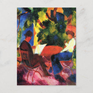 Paar aan de tuintafel door August Macke Briefkaart