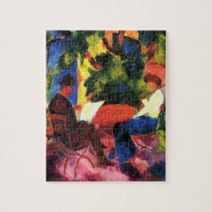 Paar Aan De Tuintafel door August Macke Legpuzzel