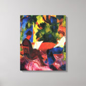 Paar aan de tuintafel tegen augustus Macke Canvas Afdruk (Voorkant)