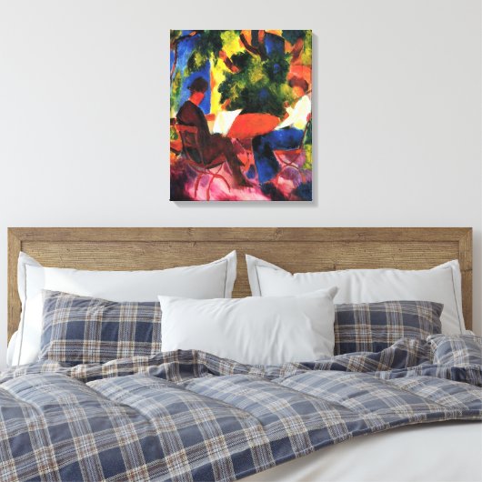 Paar aan de tuintafel tegen augustus Macke Canvas Afdruk (Insitu (Slaapkamer))