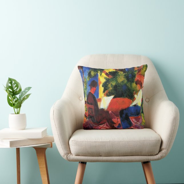 Paar aan de tuintafel tegen augustus Macke Kussen (Stoel)