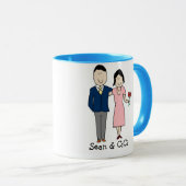 Paar - aangepaste kleuren mok (Voorkant rechts)