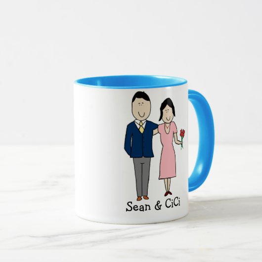 Paar - aangepaste kleuren mok (Voorkant rechts)