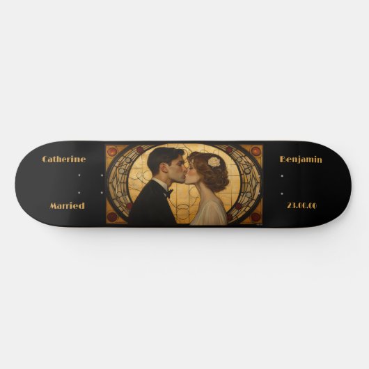 Paar aanpassen Art Deco Skateboard (Horizontaal)
