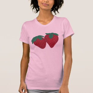 Paar Aardbeien Schilderen Shirten T-shirt