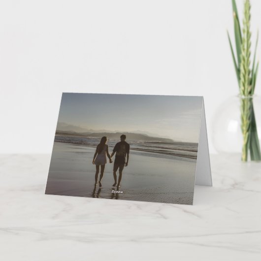 Paar afbeeldingen en liefdesverhaal bedankkaart (Achterkant)